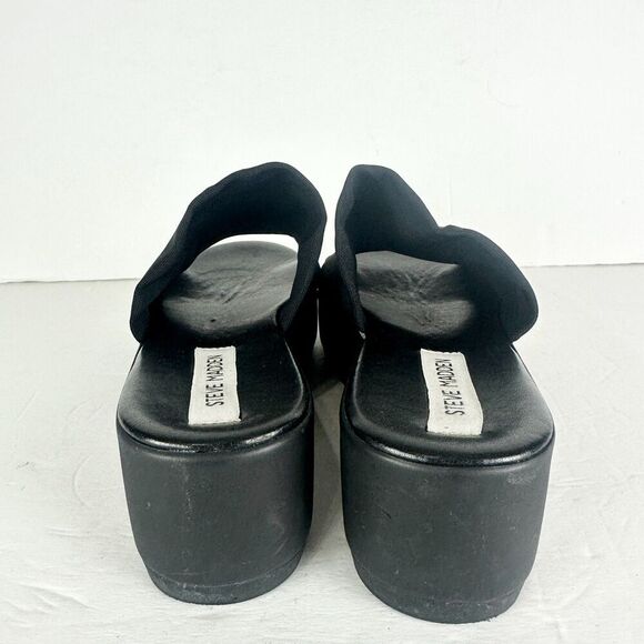 Vintage Steve Madden Y2k Slinky Platform Slide Sandal Size 10 Black 90s 00s - Picture 6 of 8